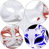 [EXCEART] [ ] DIY Unpainted Fox Masks, Cat Masks, Half Masks, Animal Fox Shape, Paper Pulp, Blank Face, Ball, Costume Party, White, 15 Pieces