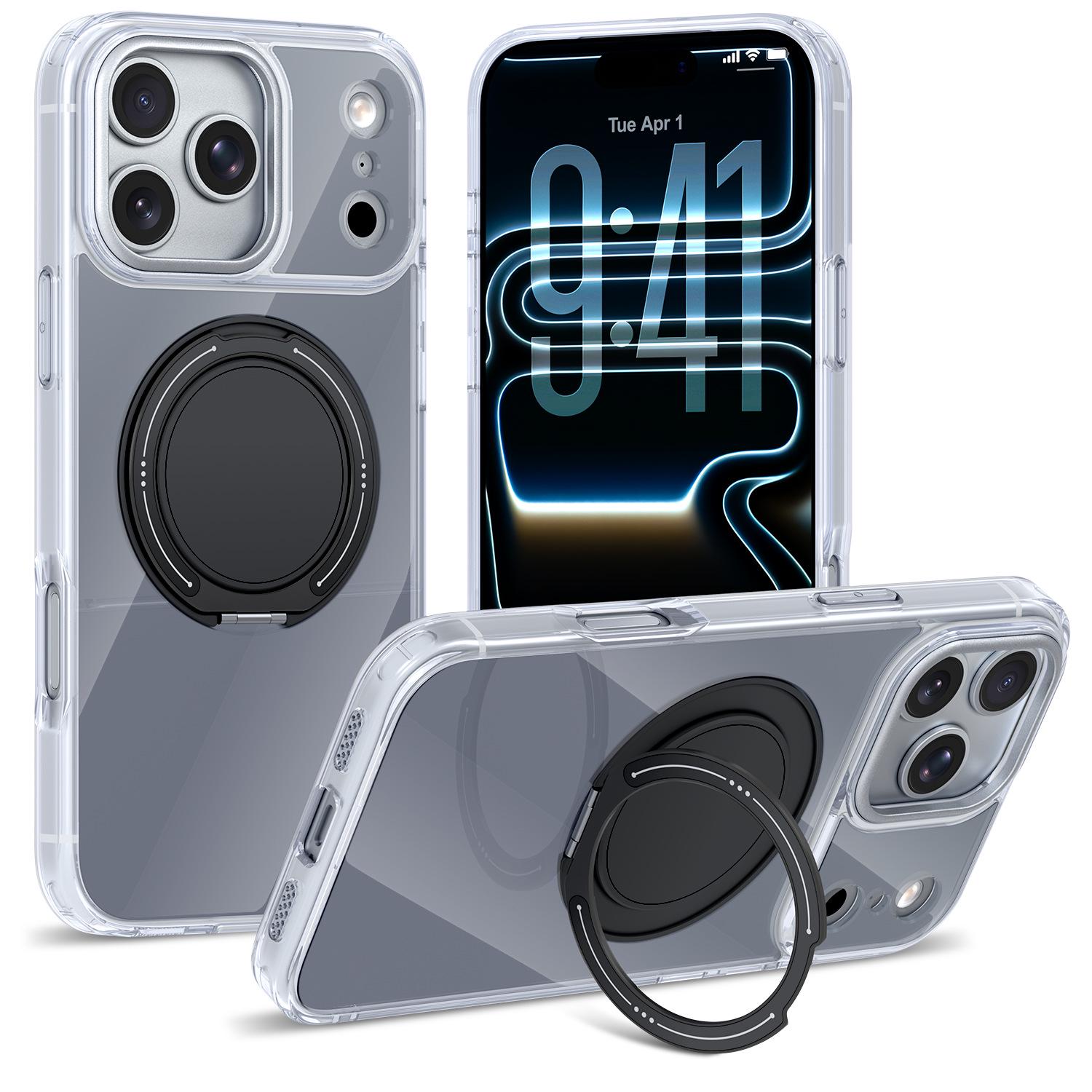 

iPhone 17 Pro Max 360° Rotating Stand Magnetic Case - Anti-Drop Protective Cover iPhone 14 Pro сірий колір