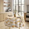 Round Tablecloth - EDEN - Bright Feather - PVC Textilia Glitter - Ø 160 Cm - Glittering Feather Pattern