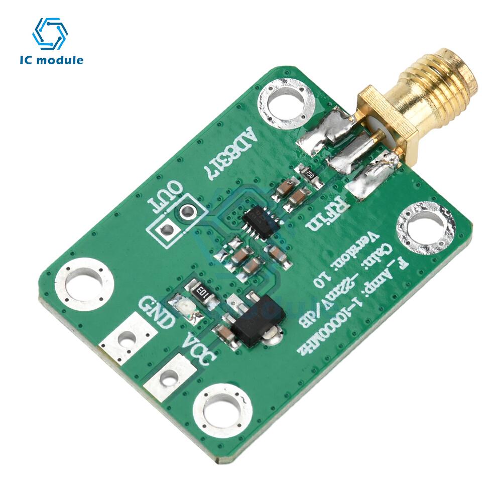 AD8317 High Frequency Output Log Detector Power Meter 1M-10000MHz DC 7-15V RF Module RF Signal Power Detection