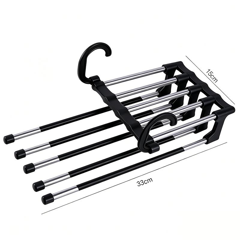 Multi-Layer Pants Hanger Hook Stainless Steel Hook Foldable Space Saving Organizer Wardrobe Storage Trousers Hooks Home Supplies