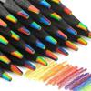 6/12Pcs Rainbow Colored Pencils Multicolored 7 In 1 Black Wooden Bulk Rainbow Pencils Art Supplies Drawing Coloring Sketching
