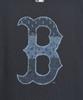 Emelbi Vintage Denim-Like Monogram Big Lux Oversized Short Sleeve T-Shirt Bos (D.Grey)