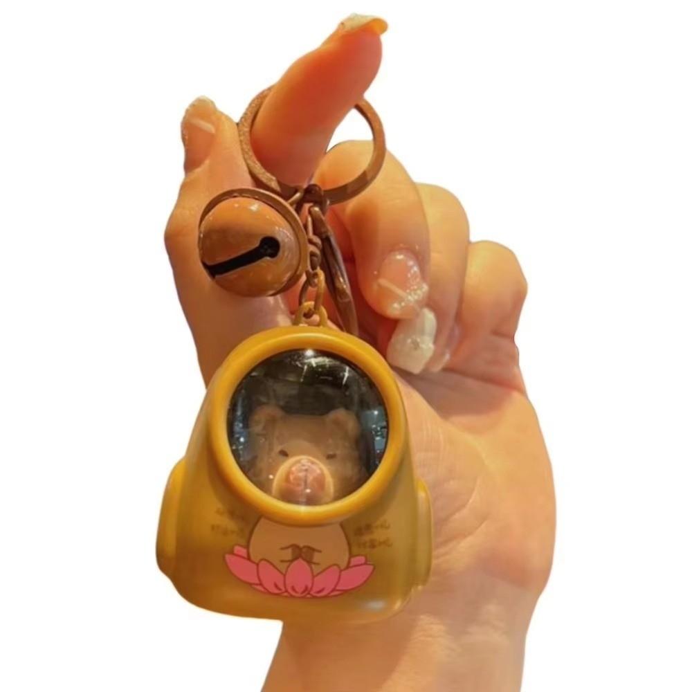 Cute Capibala Pendant Cartoon Luminous Capybara Keychain Bag Charm Capybara Keyring  Girls Women