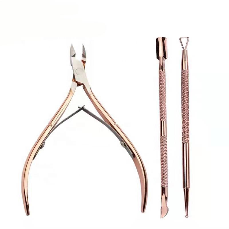 Cuticle Scissor Nail Cuticle Pusher Tweezer Rainbow Cutter Nipper Clipper Dead Skin Remover Manicure Nail Art Tool