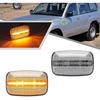 Riloer LED Fender Side Marker Light, Clear Lens Solid Amber Light, Compatible with Toyota Land Cruiser 100/70/80 Series Compatible with Lexus LX470