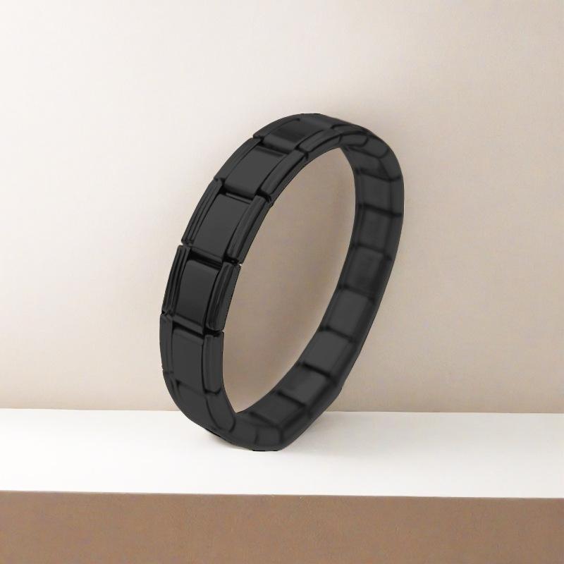 

Fashion Stainless Steel Engraved Bracelet Personalized and Versatile Titanium Steel Adjustable Bracelet Simple Bracelet чорний