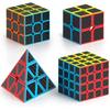 Smooth Carbon Fiber Speed Cube 2X2 3X3 4X4 Problem Solving Brain Teaser Educational Toys For Kids Children Adults Best Gifts
