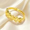 Creative Money Ring Gold Plain Ring Adjustable Ring Men and Women Hollow Couple Engagement Wedding Ring