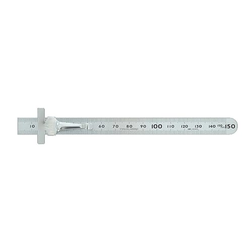 Shinwa Sokutei Mini Scale, Stainless Steel, Upper and Lower Rows, 1mm Pitch, 15cm, 14249
