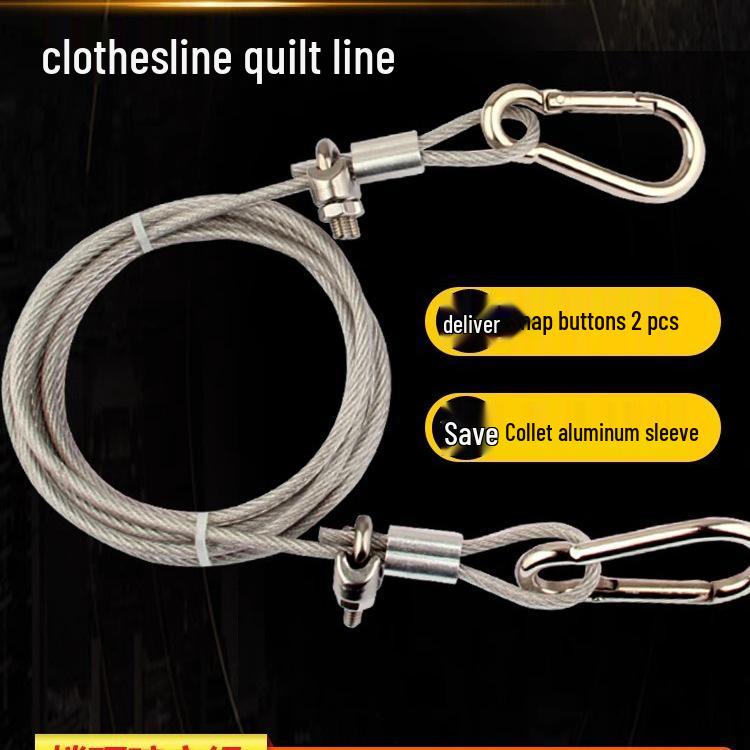 3mm Plastic-Coated 304 Stainless Steel Retractable Clothesline & Curtain Rope