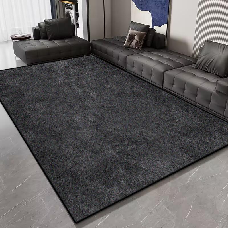 Marble Abstract Style Big Size Living Room Rug Non-slip Easy Clean Entrance Black Mat Soft Foldable Office Lounge Decor Carpet
