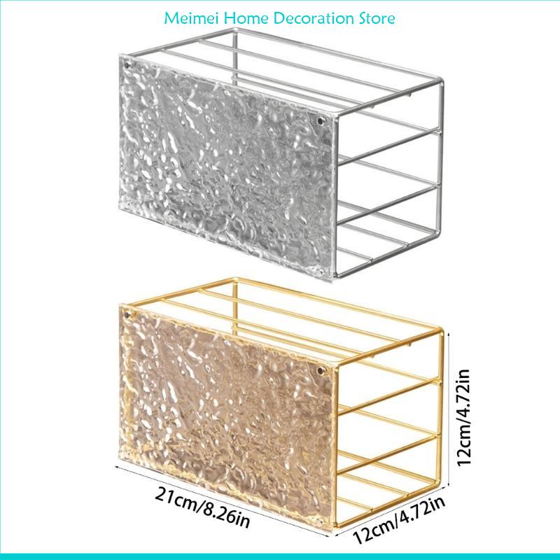 Practical Iron Art Tissue Box Cover Delicate Gold or Silver Textured Tissue Box for Adding Elegances To Any Room