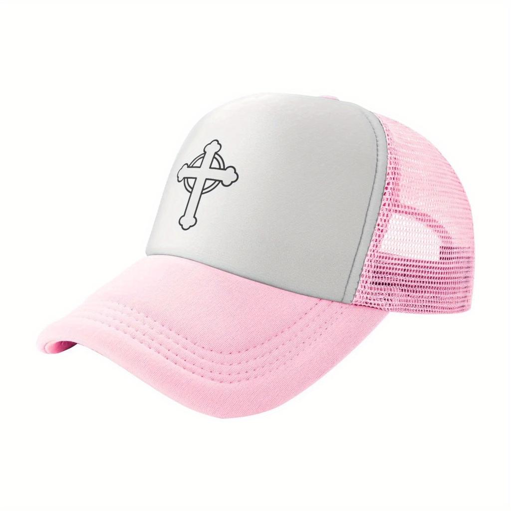 Celtic Cross Christian Graphic Trucker Hat Adjustable Breathable Mesh Baseball Cap for Adults