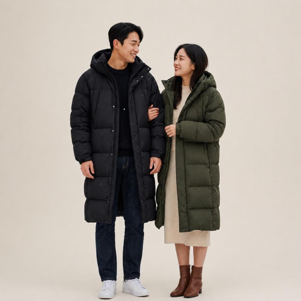 Black Yak Unisex Casual Long Bench Goose Down Jacket 1bypaw4902 black (BK)/090