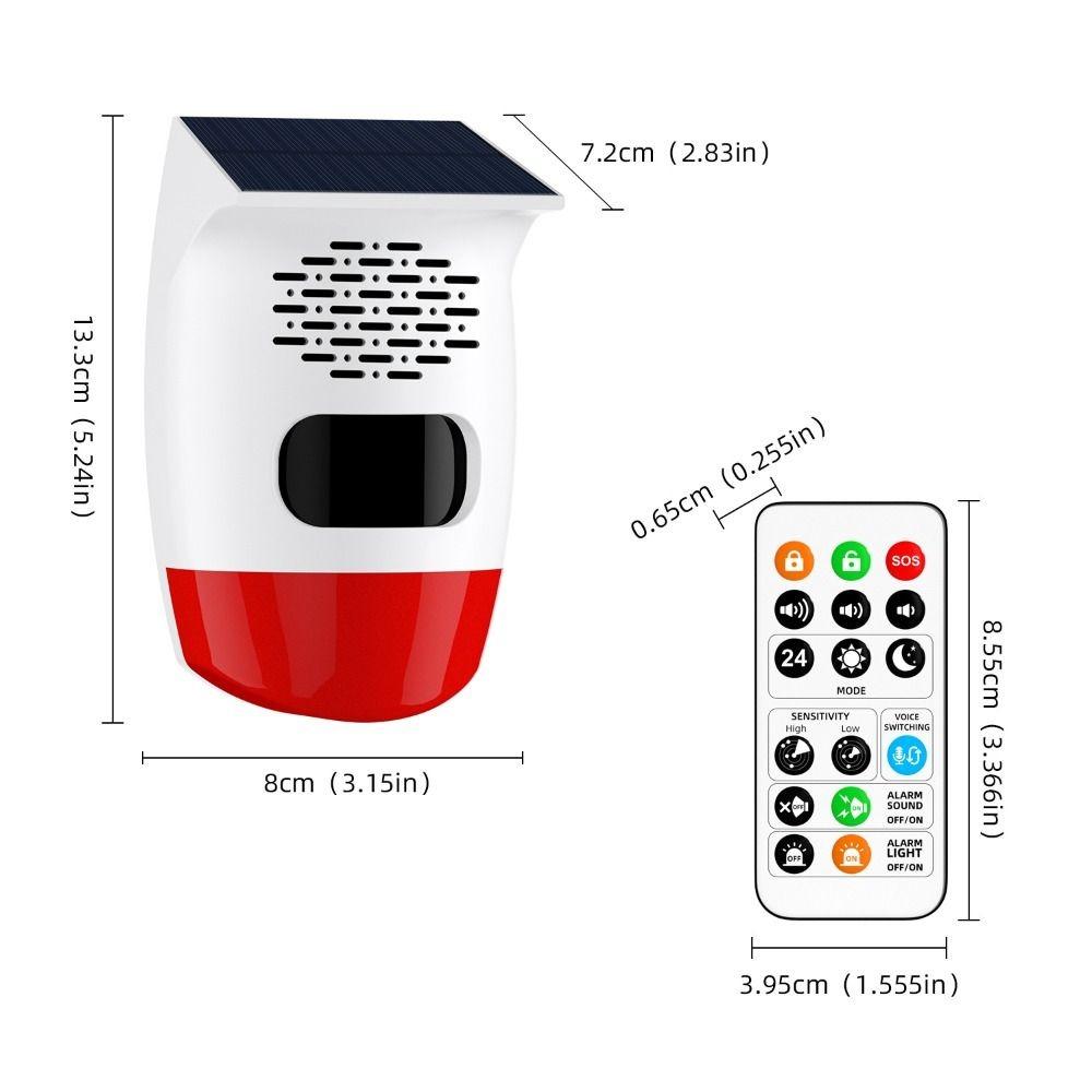 Rechargeable Solar Alarm Multifunctional Solar Charging Alarm Security Alarm Siren Garage Security
