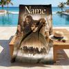 Personalized Name Middleearth printed beach towel,a quick-drying, absorbent mat suitable for the beach, pool, gym, and travel fans gift 18