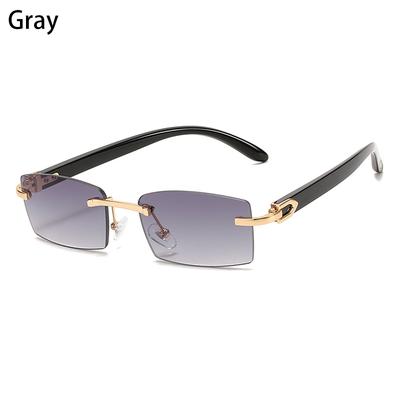 Occhiali alla Moda Uv400 Occhiali da Sole Punk Occhiali da Sole Rettangolari Senza Montatura Occhiali da Sole alla Moda Occhiali da Sole per la Guida