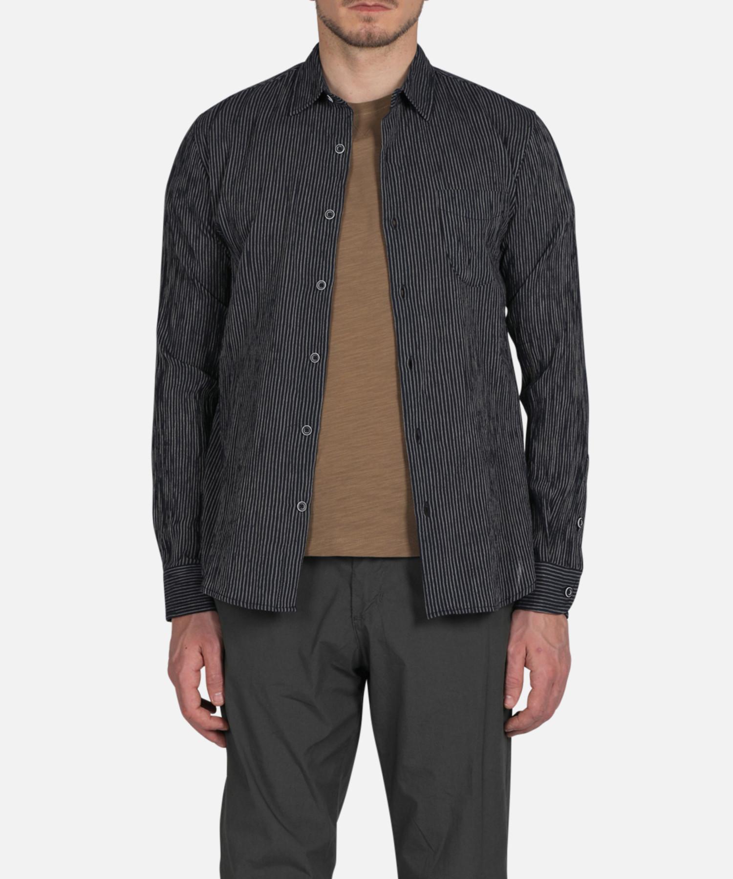 Panicalle Navy Natural Stripe Pocket Shirt Navy/L