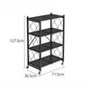 Installation-Free Multilayer Bookshelf Multifunctional Floor Type Microwave Oven Rack Foldable Movable Living Room Storage Rack