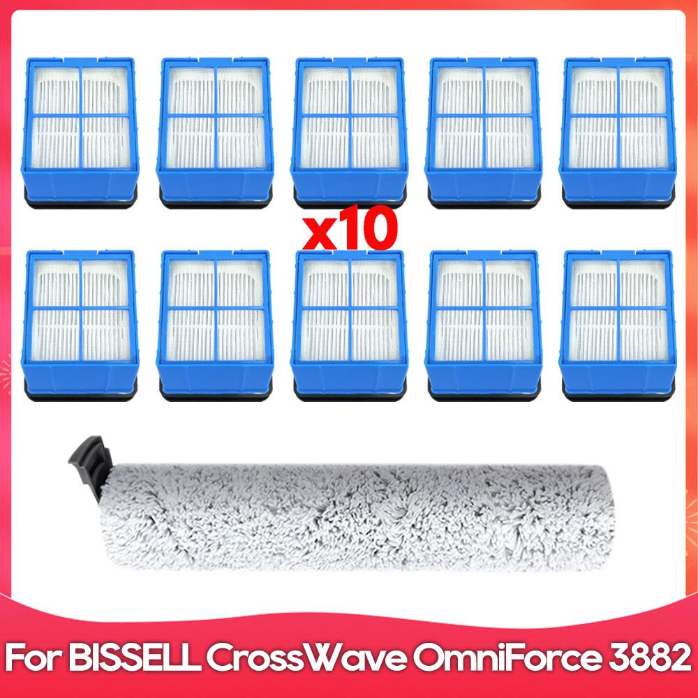 Compatible For ( Bissell CrossWave OmniForce 3882 ) Vacuum Cleaner Replacement Parts Accessories Roller Soft Brush Hepa Filter