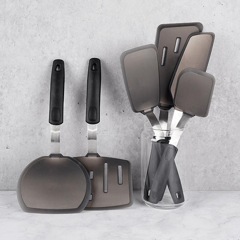 6Pcs Spatulas Silicone Slotted Turners for Cooking Baking Fish Spatula Multi Purpose Silicone Kitchen Spatula