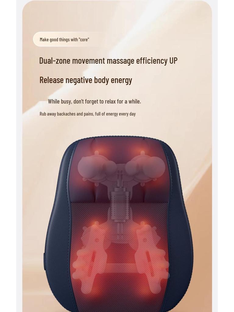 Automatic Lumbar & Back Massager for Home: Shoulder, Neck, Cervical Spine Support, Multifunctional Massage Cushion