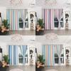 Stylish Blackout And Tulle Drapes With Hollowed Out Star Design For Living Room Decor