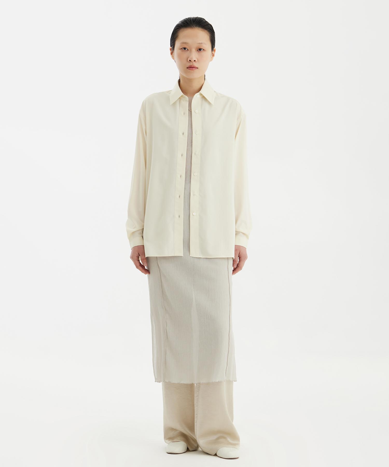 Youth Cut-Off Loosed Shirt - Ivory Ivory/L