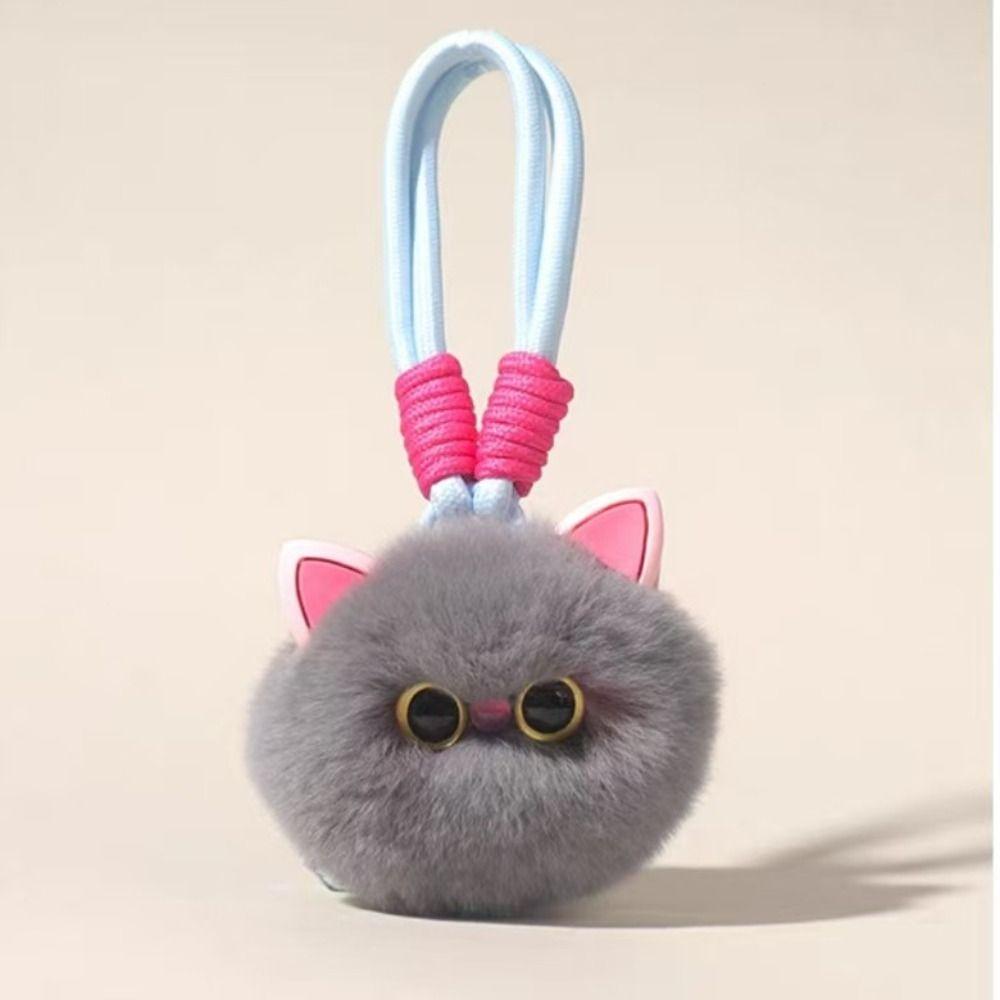 Taschenanhänger Katze Plüsch Anhänger Felliger Plüschball Schlüsselanhänger Imitation Kaninchenfell Schlüsselanhänger Frauen Mädchen