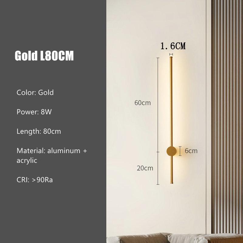 Modern Long Strip LED Wall Lamp Rotatable Living Room Bedroom Simple Linear Light Sofa Background Decor Sconce Lighting Fixture