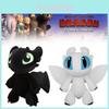 Dynamic Night Fury And Light Fury Plush Toys For Dragon Lovers Black And White Dragon Dolls