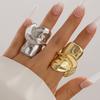 Ingemark Übertriebene Große Unregelmäßige Metallringe für Damen Vintage Geometrisch Goldfarbe Fingerring Tägliche Partner Hochzeitszubehör