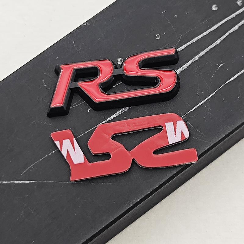 3D Metal Car Steering Wheel Emblem RS Logo Sticker Badge Decals For Honda Civic Accord HRV CRV Jazz City Pilot Fit Accessories