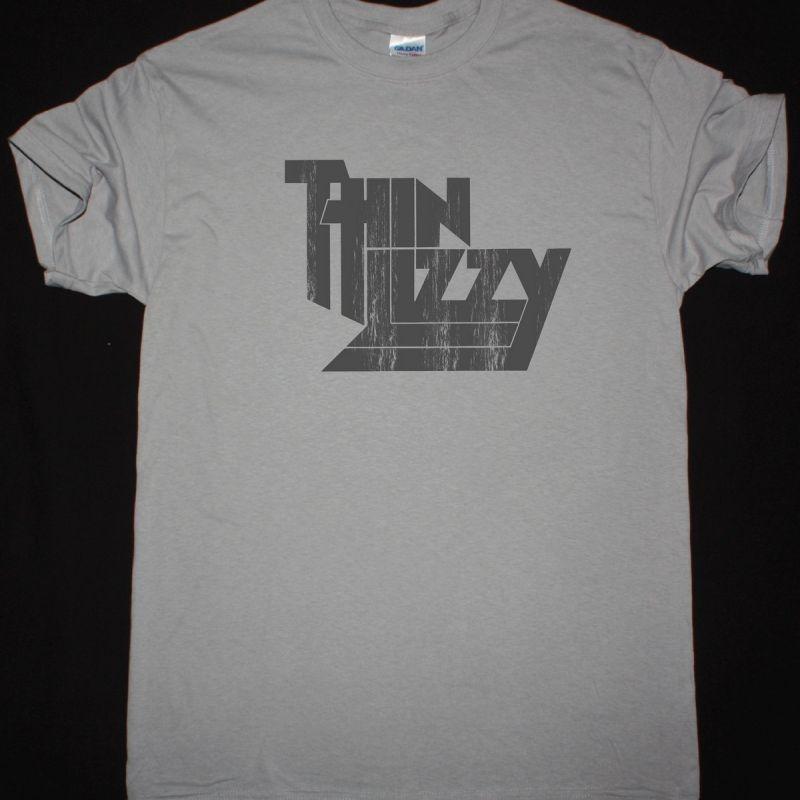 Thin Lizzy Logo Light Grey T-Shirt Rock Band Tee S разноцветный