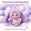 Cartoon Fur Rabbit Doll Figure Keychain Plush Cute Vinyl Doll Figurine Trendy Blind Box Toy Schoolbag Hanger Pendant Decoration