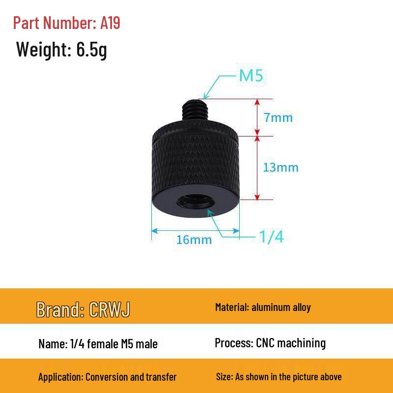1/4 to 3/8 M4 M5 M6 M8 Screw Adapter for Tripod, Pan/Tilt Camera, Hot Shoe Mount & Light Stand
