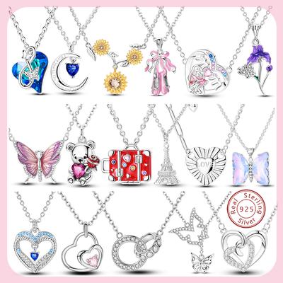 Nieuwste Originele Koperen Kettingstuk Zirconium Hart In elkaar grijpende Hangerstuk Ketting Voor Vrouwen Bruiloft Feest Sieraden Creatie Cadeaus
