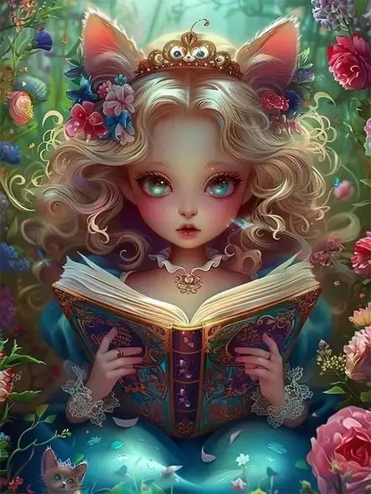 Diy 5D Diamond Painting Cartoon Princess Cat Mosaic Art Embroidery Girl Picture  Embroidered Wall Decoration Children's Gift
