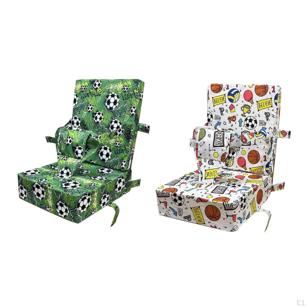 Toddler Booster Seat Dining Chair Heightening Cushion with Backrest for Baby
