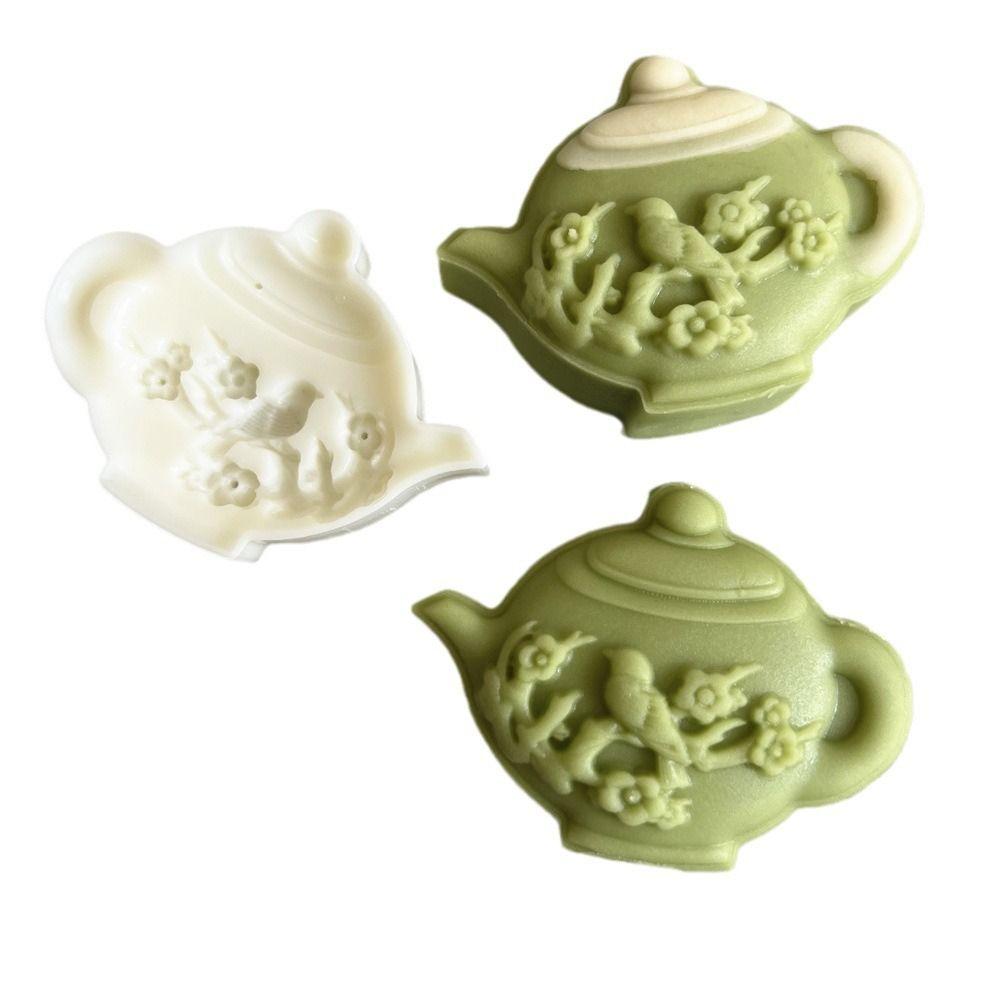 Plastic Mooncake Molds Teapot Shape Pastry Mold Hand Press Mould  Mid-Autumn Festival