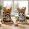 Raccoon Stump Silicone Candle Molds 3D Animal Fondant Chocolate Cake Decorating Mold For Candle Making DIY Art Craft Home Decor
