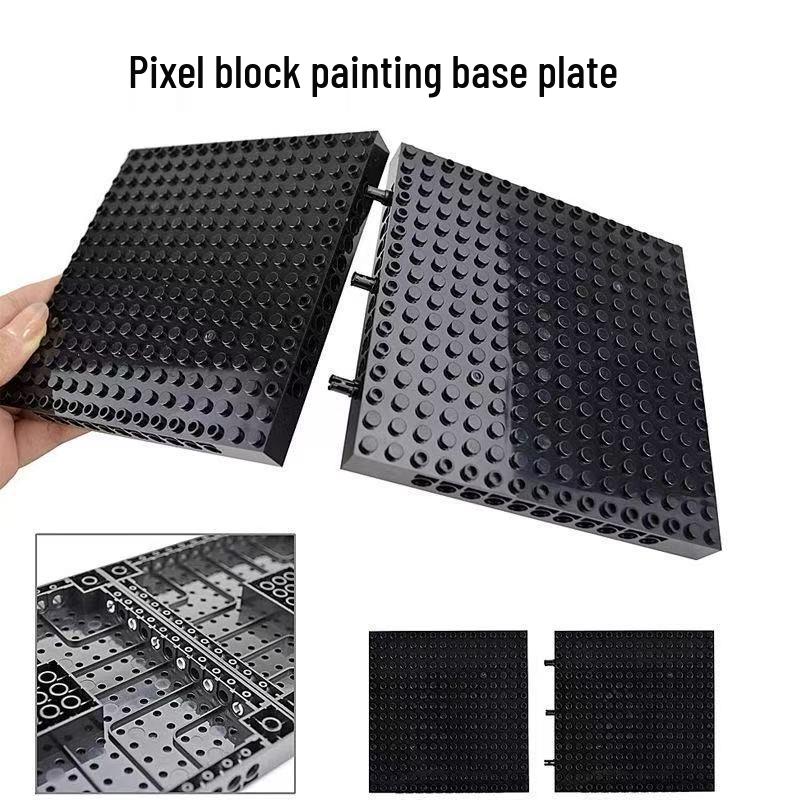 Lego-Compatible 16x16 Brick Plate Base with Holes for Creative Assembly