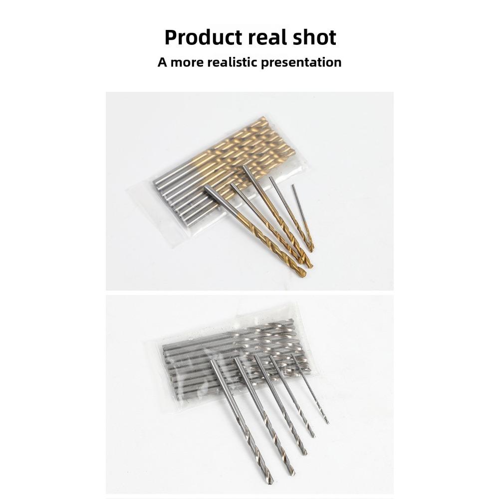50pc Titanium Plated Fried Dough Twists Drill Set 1-3mm Small Drill Electric Drill Set DIY Woodworking Drill Bit