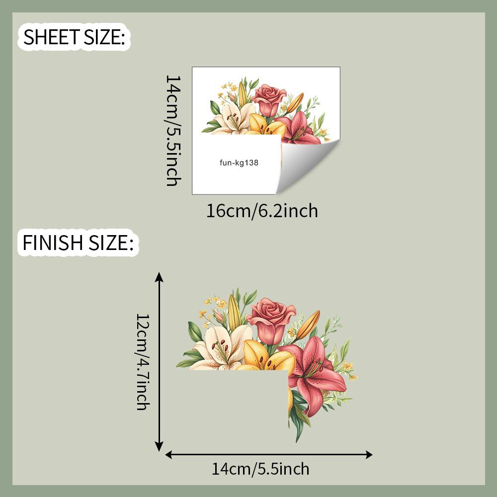 Hand Painted Rose and Peony Flowers Switch Plate Sticker for Bedroom Living Room Background Wall Decor Removable Decal