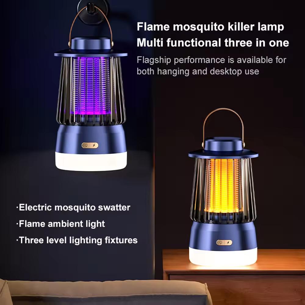 Bug Zapper Uv Lamp Mosquito Repellent Lamp Quiet Efficient Outdoor Use With Camping Light Rechargeable Electric Mosquito Killer