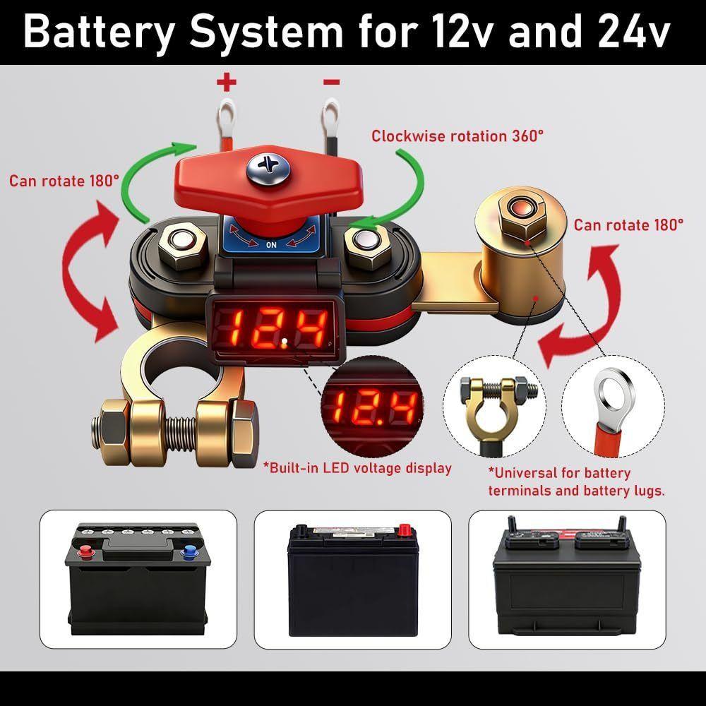 Copper Terminal Car Battery Disconnect Switch Bidirectional Joint Switch Universal Car