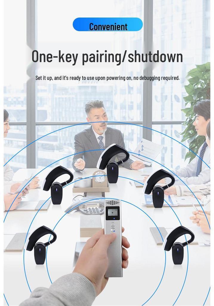 Dual-Speaker Wireless Translator with Noise Reduction for Multi-Group Tours and Conferences