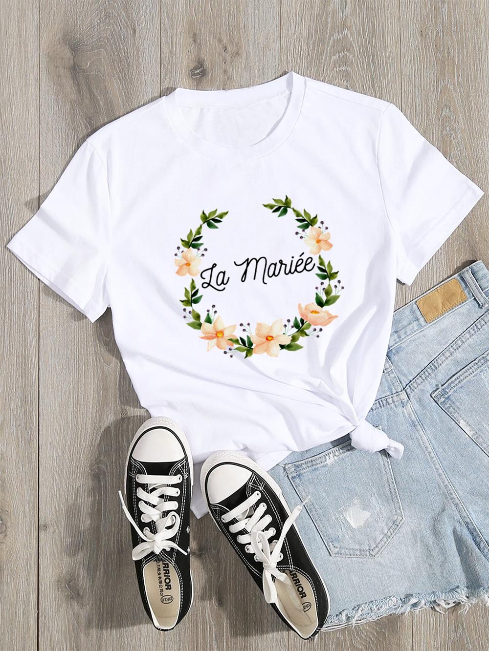

Team Bride Bachelorette Wedding Party Women Evjf Tee Shirt Casual Women Basic O-collar Pink Short Sleeved T-Shirt Girl XS