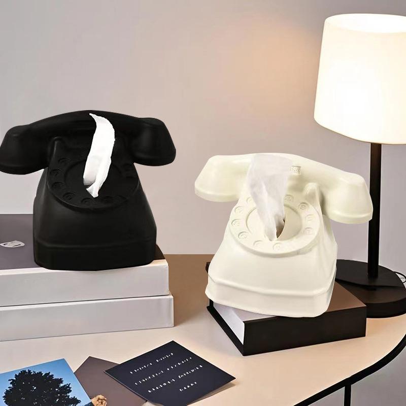 Old-Ed Telephone Tissue Box Luxury European-Style Funny Tissue Box Housewarming Gift Ornaments